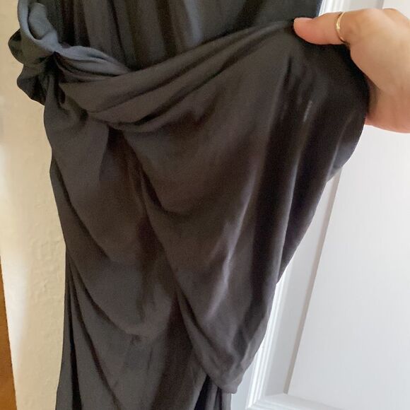 Zara One Arm Asymmetrical Longsleeve long‎ Dress Black XS Nwt - Picture 4 of 8